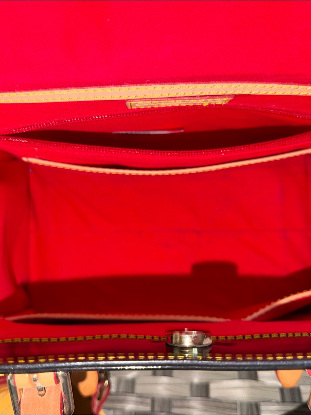 Dooney & Bourke Janine Black Patent Leather Satchel Tote Bag w/ Leather Handles - Picture 7 of 15